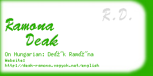 ramona deak business card